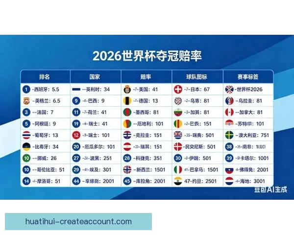 2026世界杯夺冠热门球队赔率最新分析与预测指南 2026世界杯夺冠热门球队赔率最新分析与预测指南